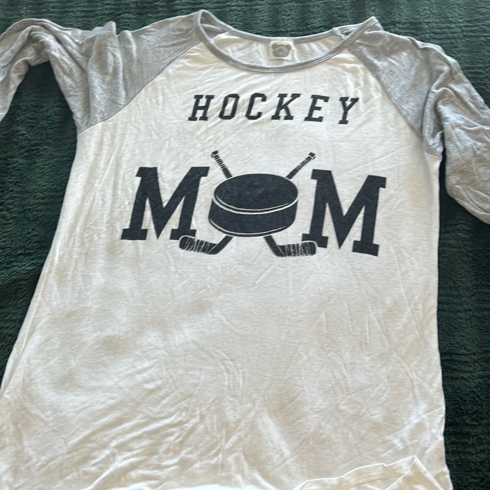 Hockey mom 3/4 length sleeve  shirt